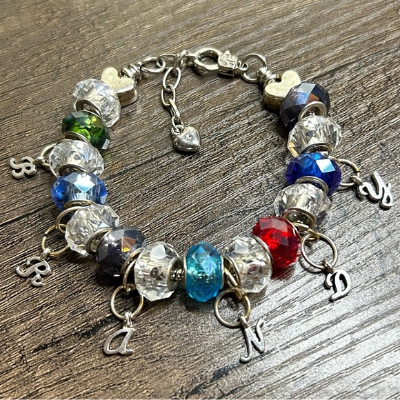 Colorful Custom Charm Bracelet Spelling Brandy - Picture 1 of 2